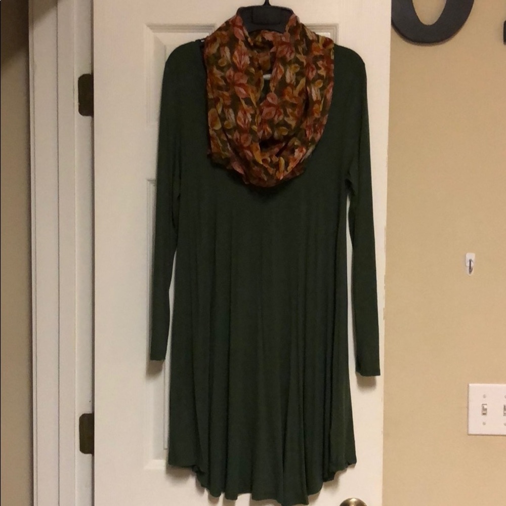 Olive Green T-shirt Dress